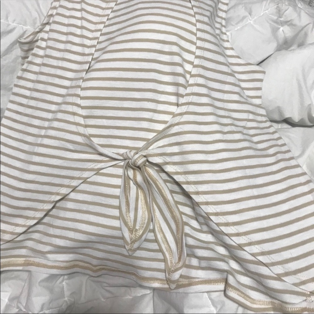 Striped cut out tank top with tie back - Picture 6 of 7